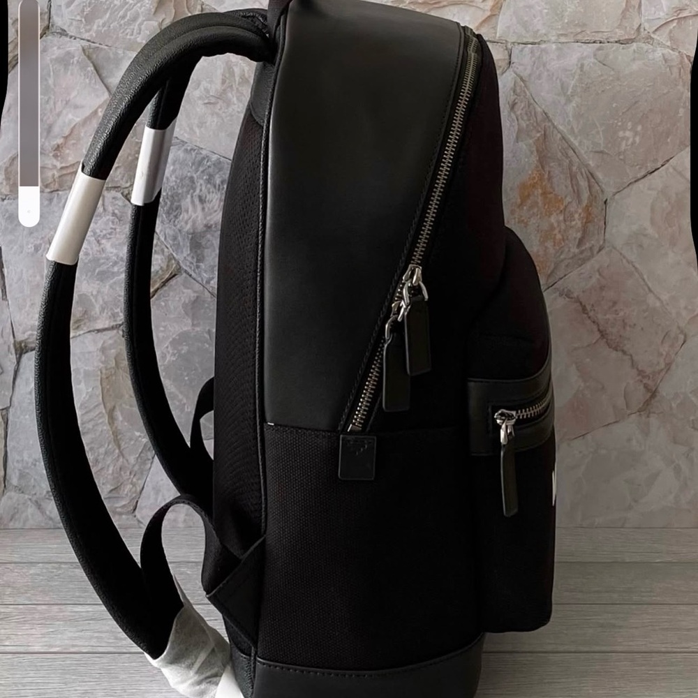 Michael Kors Cooper Black and White Logo Backpack - Picture 4 of 8
